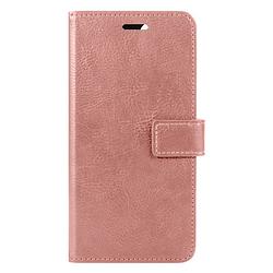 Foto van Basey apple iphone 14 plus hoesje book case kunstleer cover hoes - rose goud