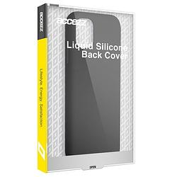 Foto van Accezz liquid silicone backcover iphone 13 mini telefoonhoesje zwart