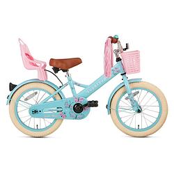 Foto van Supersuper meisjesfiets little miss 16 inch 25,4 cm meisjes terugtraprem turquoise