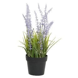 Foto van Lavendel kunstplant in pot - lila paars - d15 x h30 cm - kunstplanten