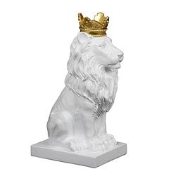 Foto van Casa di elturo decoratief beeld royal lion wit h30 cm
