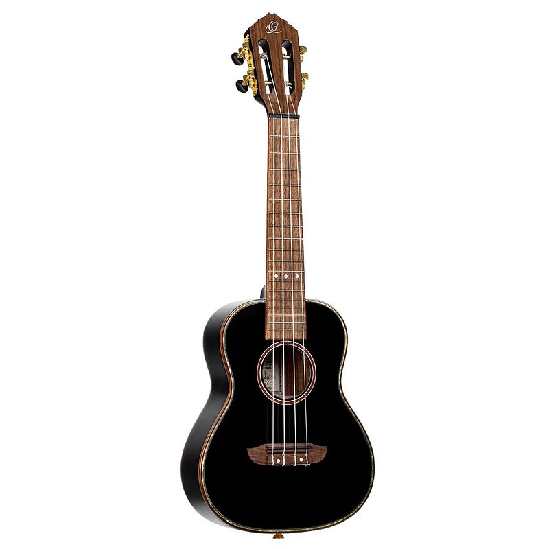 Foto van Ortega ruox-cc onyx series concert size ukulele black concert ukelele met gigbag