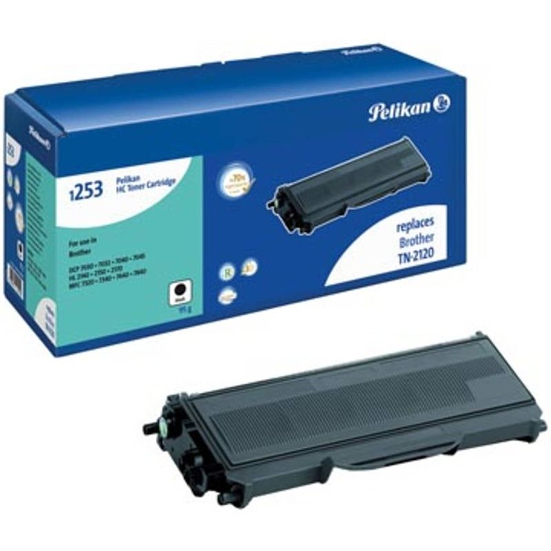 Foto van Pelikan toner zwart, 2600 pagina'ss voor brother - oem: tn-2120