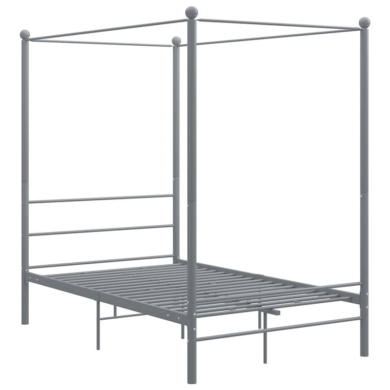 Foto van The living store bedframe - metaal - 208 x 126 x 201 cm - grijs - matras niet inbegrepen