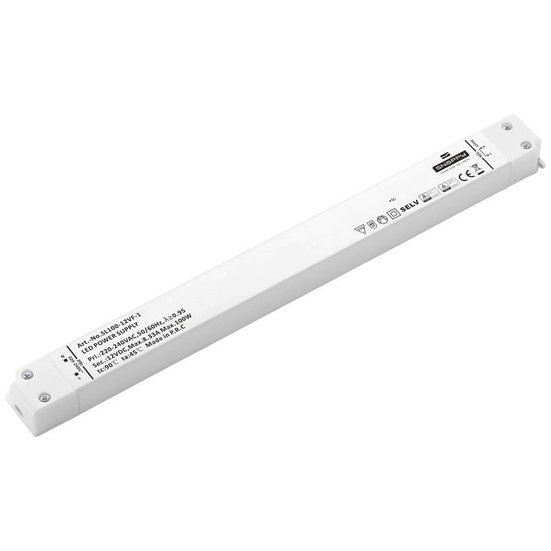 Foto van Dehner elektronik sl 100-12vf-1 led-transformator, led-driver constante spanning 100 w 8.33 a 12 v/dc geschikt voor meubels, overbelastingsbescherming,