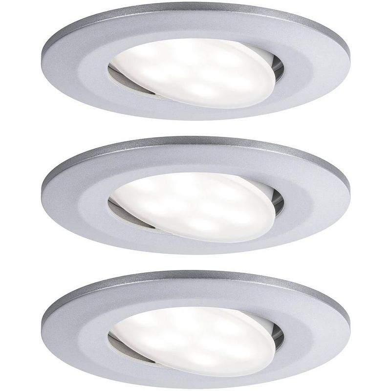 Foto van Paulmann calla led-inbouwlamp voor badkamer set van 3 stuks 19.5 w ip65 chroom (mat)