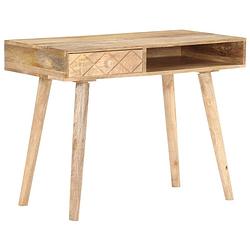 Foto van The living store houten opmaaktafel - make-up tafel - 100x50x76 cm - massief mangohout