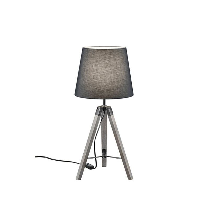 Foto van Moderne tafellamp tripod - hout - grijs