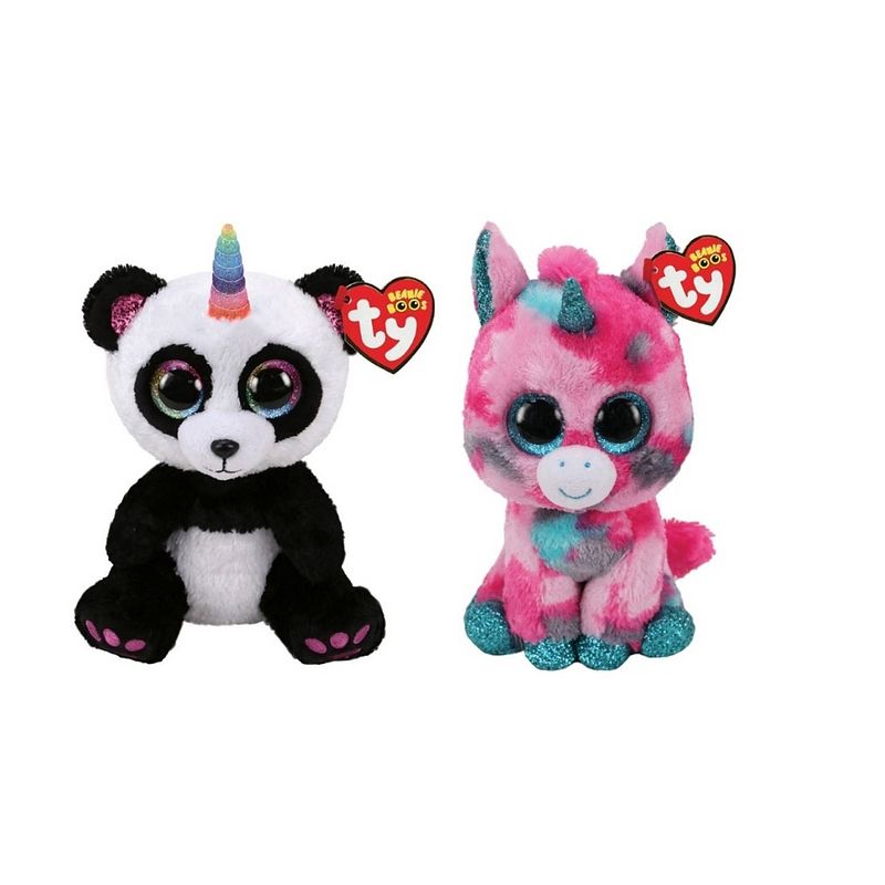 Foto van Ty - knuffel - beanie boo's - gumball unicorn & paris panda