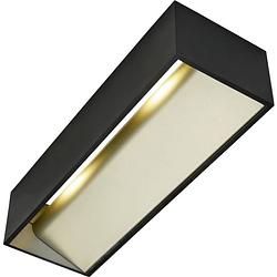 Foto van Slv 1002928 logs in l wandlamp zwart, goud