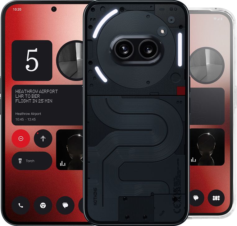 Foto van Nothing phone (2a) 128gb zwart 5g + back cover transparant