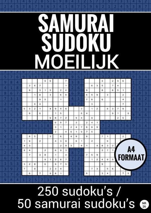 Foto van Sudoku moeilijk: samurai sudoku puzzels - nr. 26 - sudoku puzzelboeken - paperback (9789464659283)