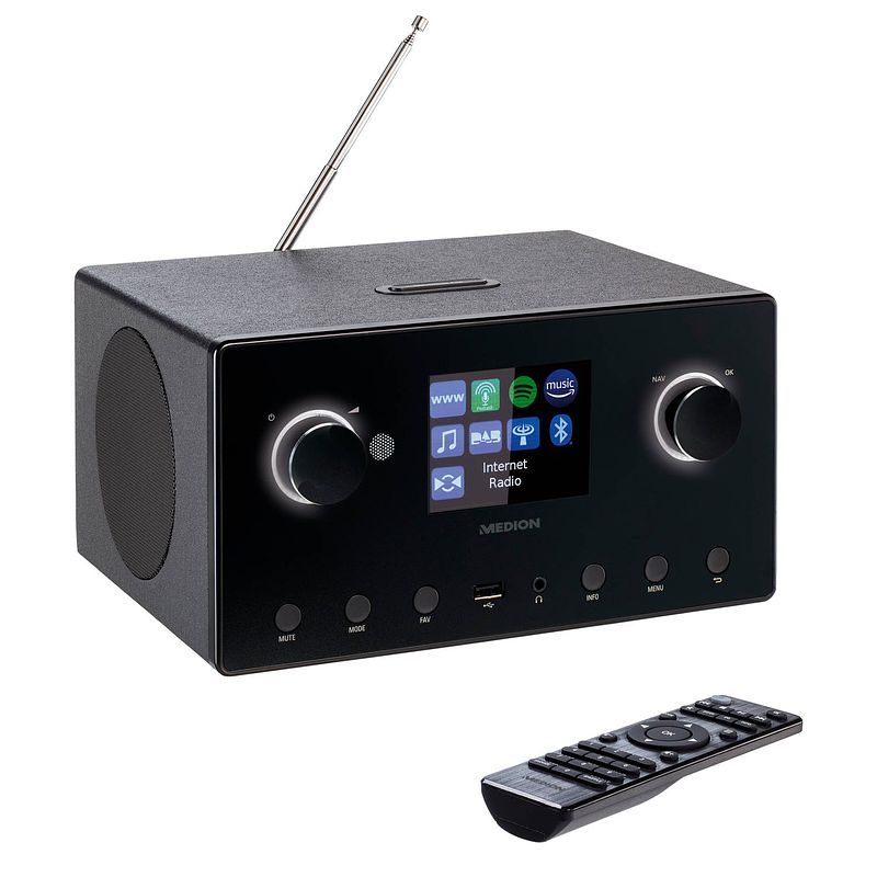 Foto van Medion dab+ internetradio life p85444 2.1 bluetooth wifi 2 x 7,5 w + 15 w subwoofer rms 3,2"" tft-scherm