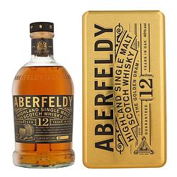 Foto van Aberfeldy 12 years the golden dram + tin box 70cl whisky + giftbox