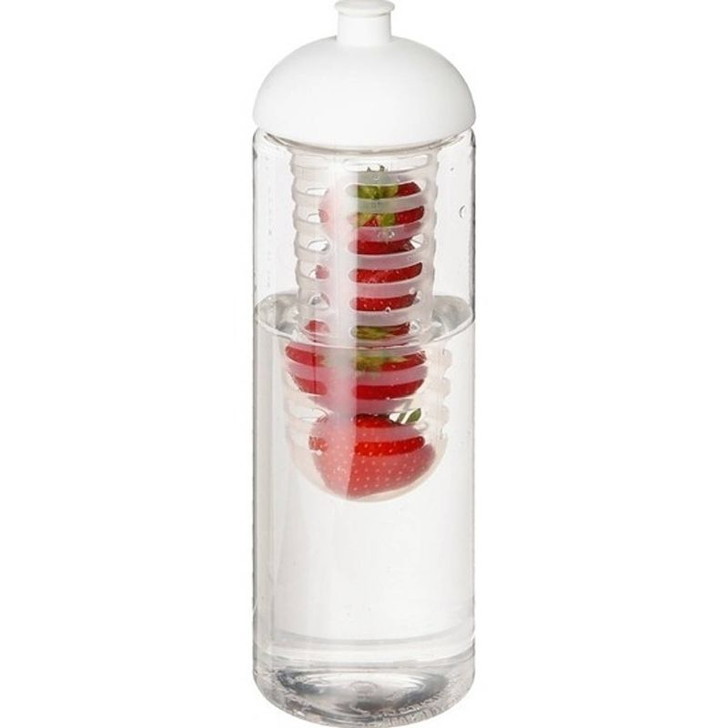 Foto van Witte drinkfles/waterfles met fruit infuser 850 ml - drinkflessen