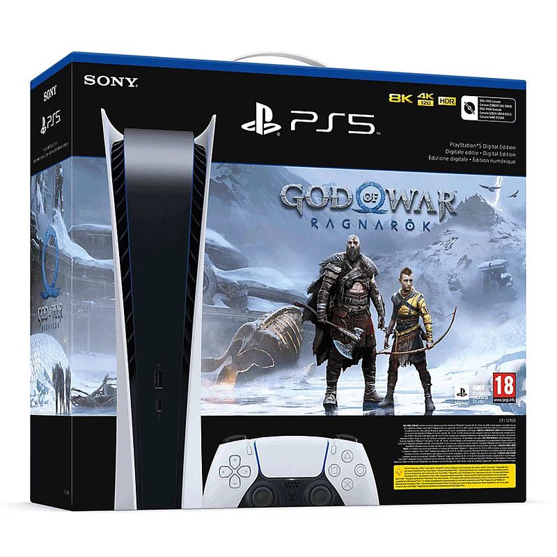 Foto van Sony playstation 5 digital edition + god of war ragnarok