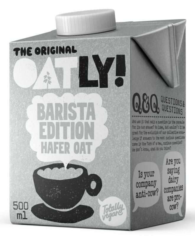 Foto van 2 voor € 3,25 | oatly the original haver barista edition 500ml aanbieding bij jumbo