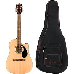 Foto van Fender fa-125ce dreadnought naturel elektrisch-akoestische westerngitaar + gigbag