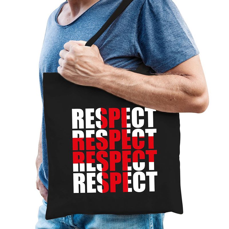 Foto van Respect voor hulpverleners tas zwart voor heren - feest boodschappentassen