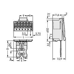 Foto van Wago 2091-1506/002-000 male behuizing (board) 2091 totaal aantal polen: 6 rastermaat: 3.50 mm 50 stuk(s)