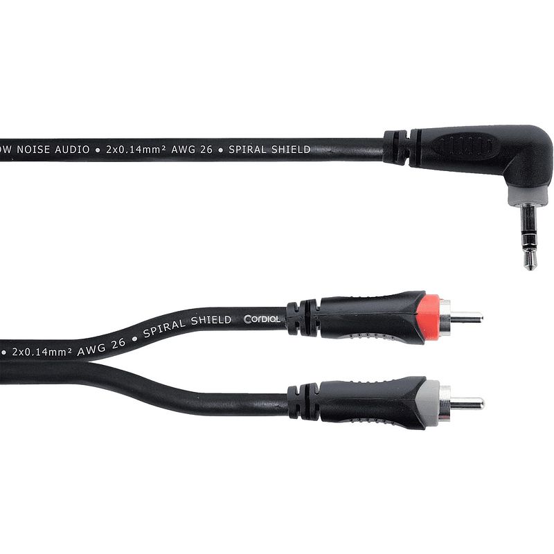 Foto van Cordial ey5wrcc elements kabel haakse 3.5mm trs jack - 2x rca 5m