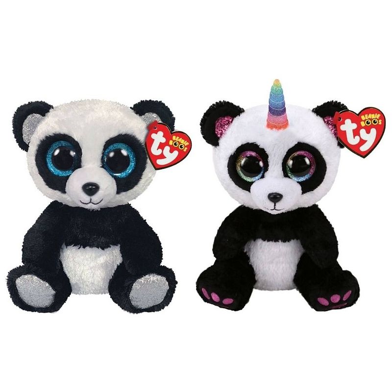 Foto van Ty - knuffel - beanie boo's - bamboo panda & paris panda