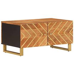 Foto van Vidaxl salontafel 80x50x40 cm massief mangohout bruin en zwart