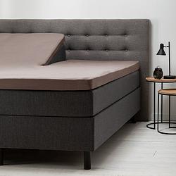 Foto van Fresh & co comfort splittopper hoeslaken - jersey 180 x 200/210 cm, kleur: taupe