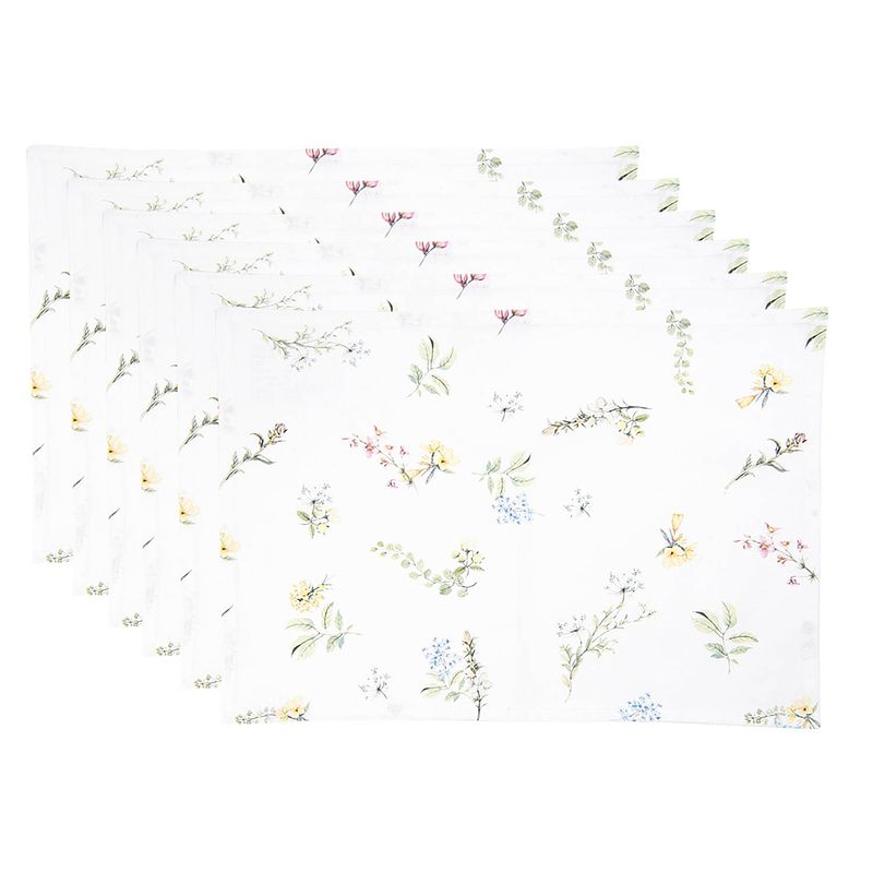 Foto van Haes deco - set van 6 placemats - 48x33 cm - 100% katoen - happy florals