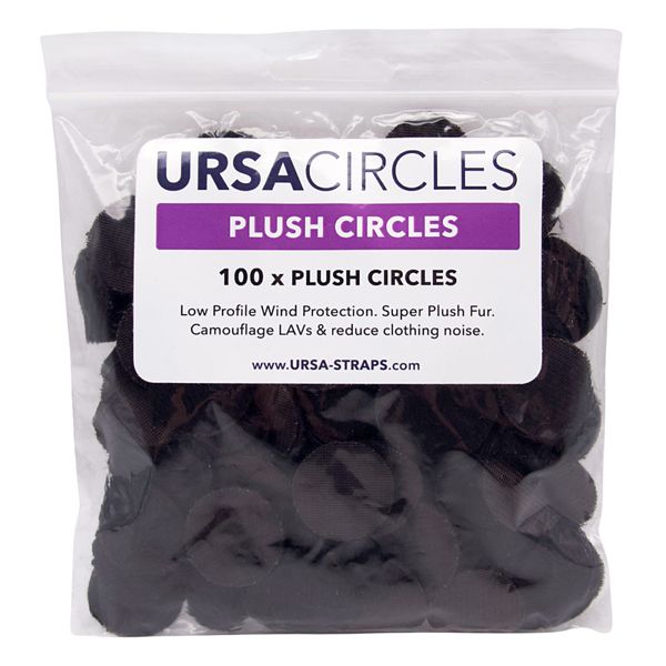 Foto van Ursa straps plush circles 100x camouflage voor dasspeldmicrofoons (zwart)