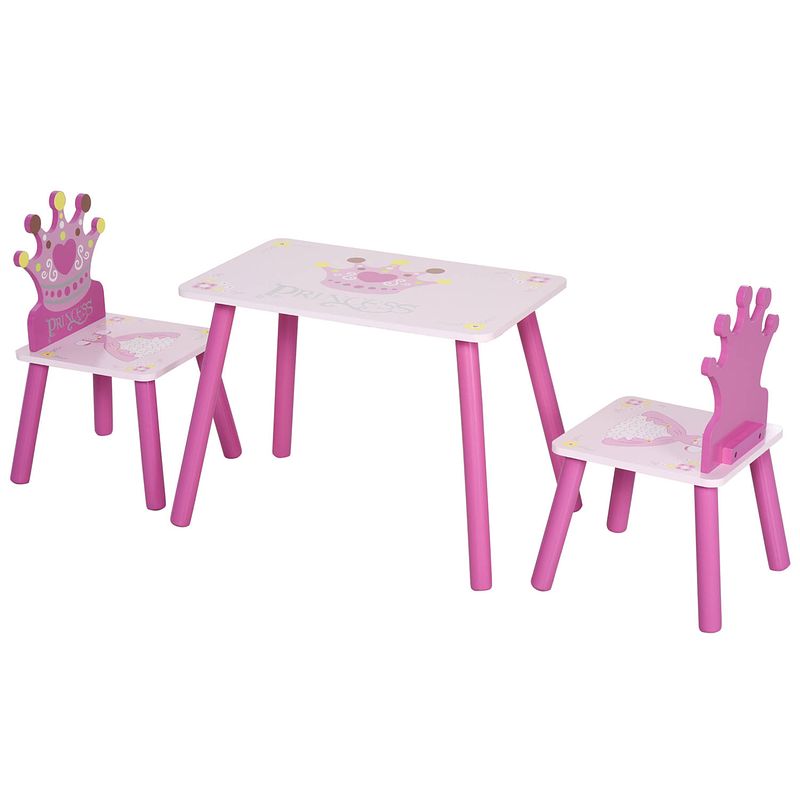 Foto van Kinderzitgroep 3 - delig - kinderstoel - kindertafel - kinderspeelgoed - speelgoed 2 jaar - roze