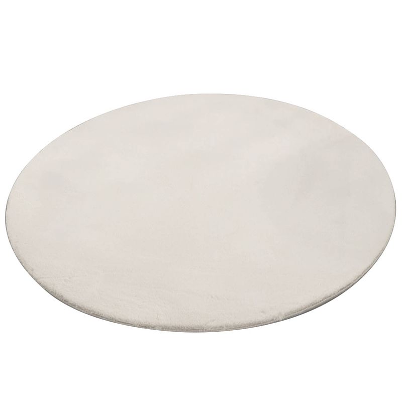 Foto van Vloerkleed rond 160cm crème wit hoogpolig tapijt liv fluffy vloerkleed