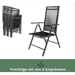 Foto van Klapstoel - set van 4 - vouwstoel - klapstoelen klapstoel camping - tuinstoel - tuinstoelen - aluminium - antraciet