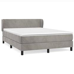 Foto van The living store boxspringbed fluweel - 140x200x78/88 cm - pocketvering - middelhard - huidvriendelijk