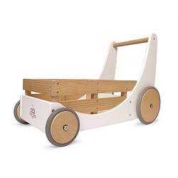 Foto van Kinderfeets 2-in-1 houten opbergkar & loopwagen - wit