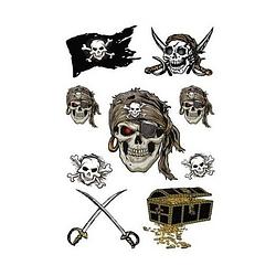 Foto van 9x piraten thema stickers met glitters - stickers