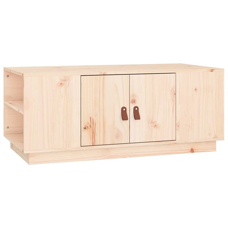 Foto van The living store houten salontafel - grenenhout - 100 x 50 x 41 cm