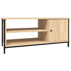 Foto van The living store tv-meubel sonoma eiken - 100 x 40 x 45 cm - duurzaam materiaal - voldoende opbergruimte - stevig blad