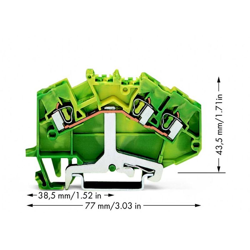 Foto van Wago 780-637 aardingsklem 5 mm spanveer toewijzing: terre groen, geel 50 stuk(s)