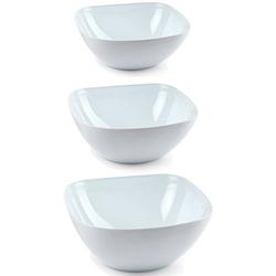 Foto van Voedsel serveerschalen set 8x stuks wit kunststof in 3 formaten - serveerschalen
