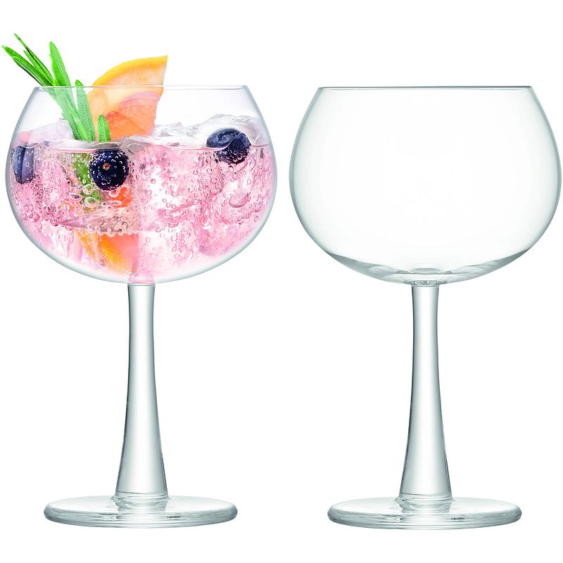 Foto van L.s.a. - gin balloon glas 420 ml set van 2 stuks - glas - transparant