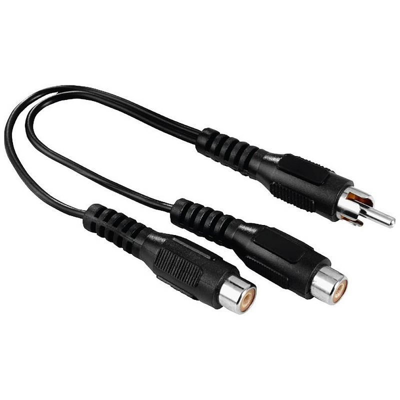 Foto van Hama 00205183 hama cinch audio adapter [1x cinch-stekker - 2x cinch-koppeling] zwart