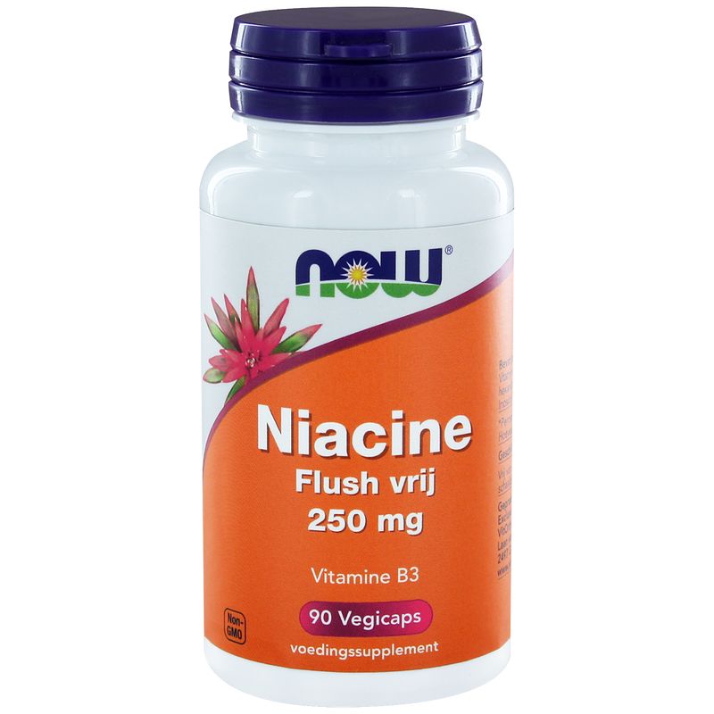 Foto van Now niacine flush vrij 250mg capsules