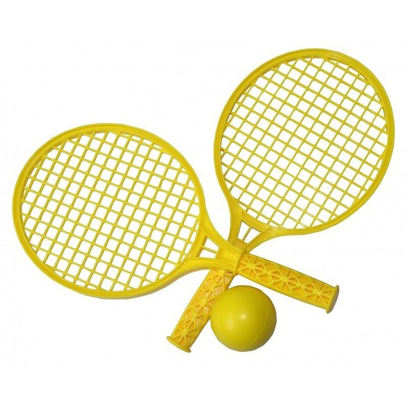 Foto van Playfun tennisset geel 3-delig 37 cm