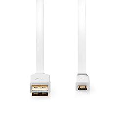 Foto van Nedis usb-kabel - wit - 1.00 m