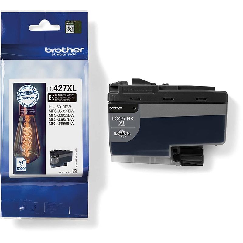 Foto van Brother inktcartridge, 6.000 pagina's, oem lc-427xlbk, zwart