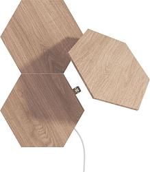 Foto van Nanoleaf elements wood look hexagons expansion 3-pack