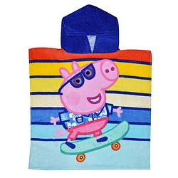 Foto van Nickelodeon badponcho turtley cool peppa pig 100 cm katoen blauw