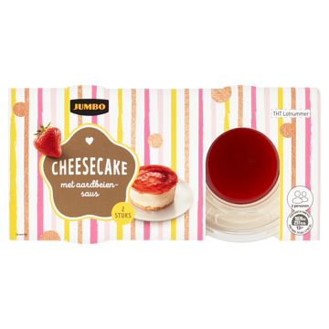 Foto van Jumbo cheesecake met aardbeiensaus 2 stuks