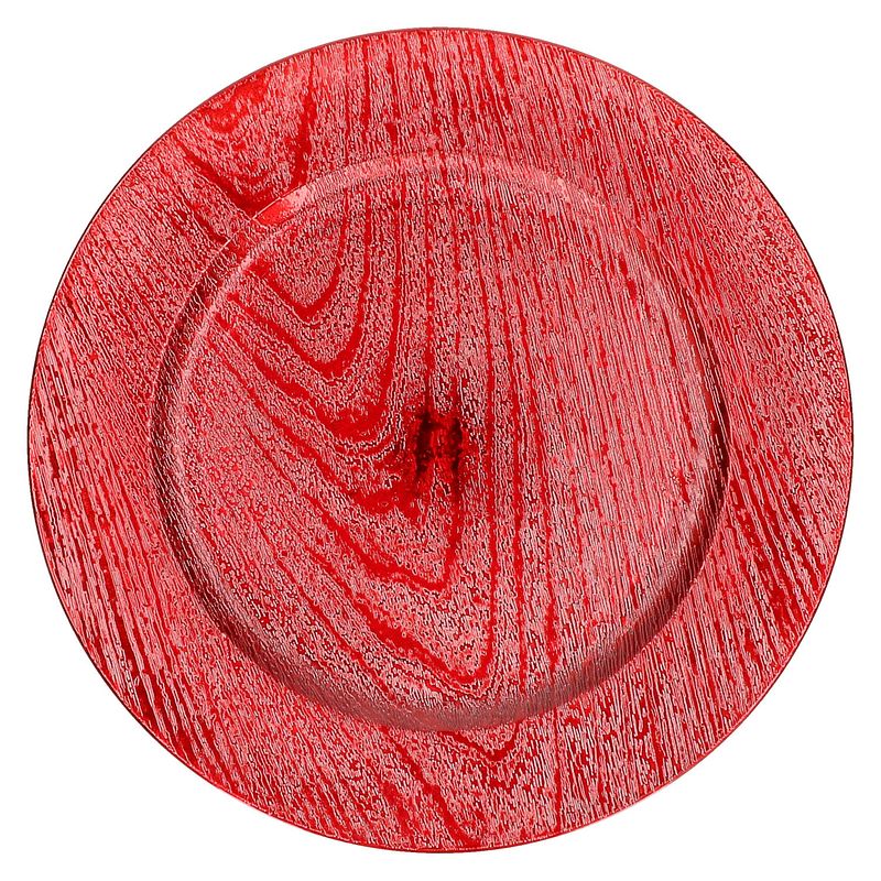 Foto van Kaarsenbord/onderbord - rood - kunststof - 33 cm - kaarsenplateaus